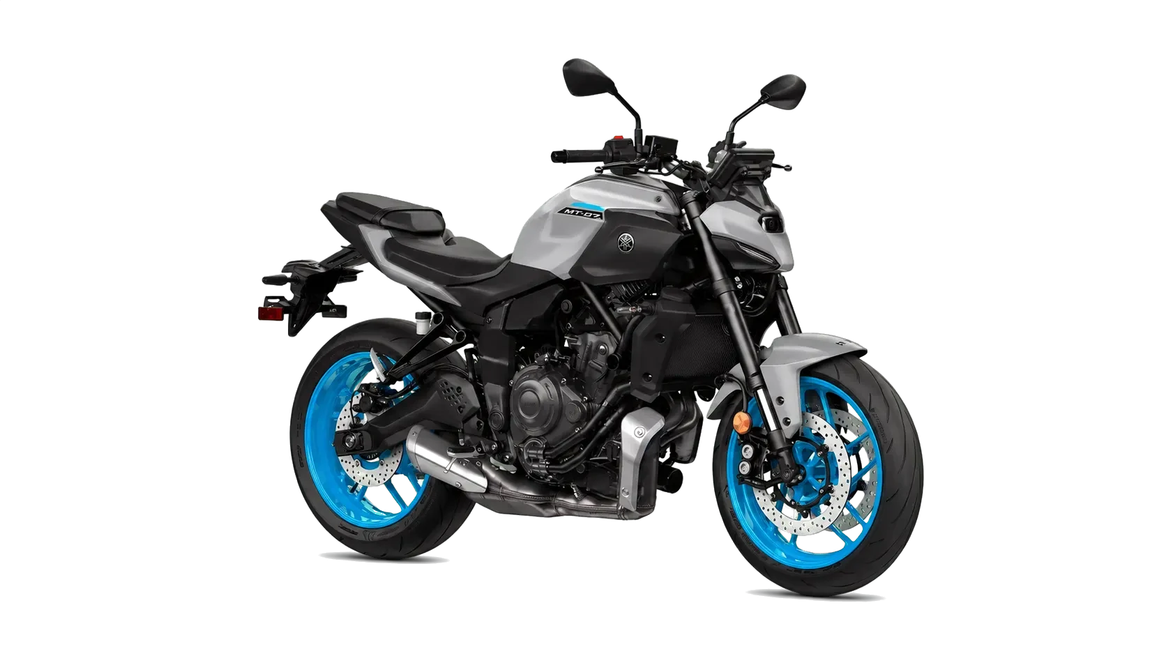 Yamaha MT-07 shown in Ice Storm studio profile.